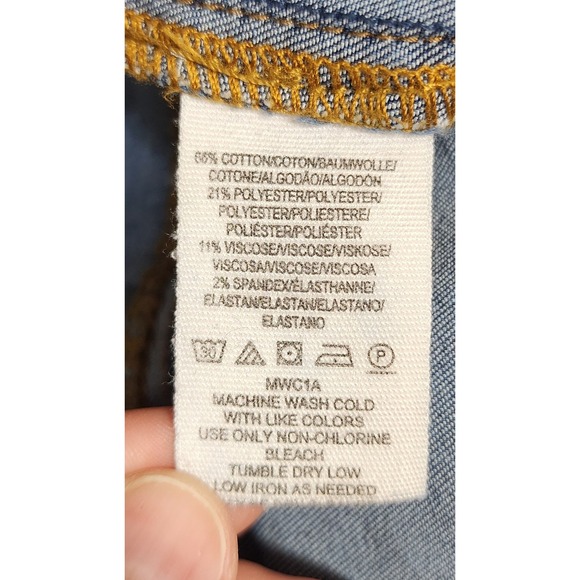 Free People Penny Pull On Flare Jeans Blue High Rise Bell Bottom Raw Hem Size27R - Picture 9 of 12